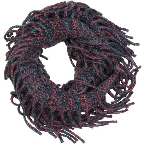 Multi-Colored Knit Tassel Infinity
