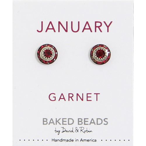 January Birthstone Crystal Disc Earrings