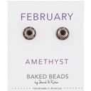 February Birthstone Crystal Disc Earrings