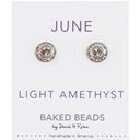 June Birthstone Crystal Disc Earrings