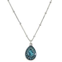 Enamel Crystal Teardrop Necklace