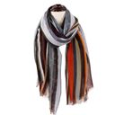 Striped Fringe Scarf