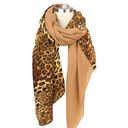 Pleated Leopard Scarf
