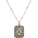 Filigree Crystal Rectangle Necklace